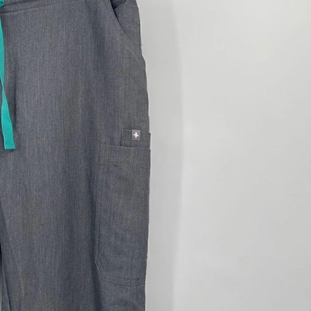 Figs Gray Technical Collection Polyblend Drawstring Scrub Pants Size Large - Picture 2 of 7